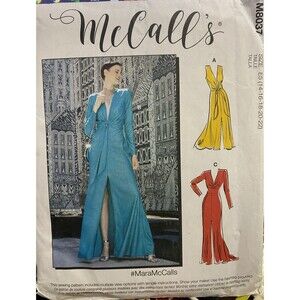 McCall's 3 Style Women's Dress Size E5 14-16-18-20-22 M8037 New Uncut